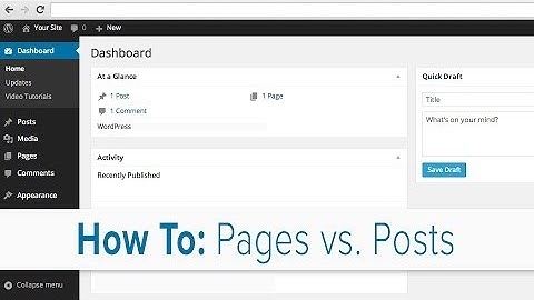 How to Understand Pages vs Posts
