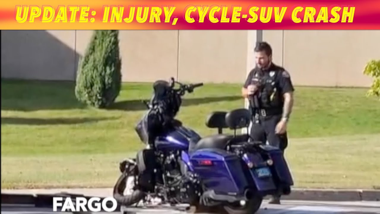 UPDATE: Injury, SUV VS. Motorcycle Crash In Fargo - YouTube