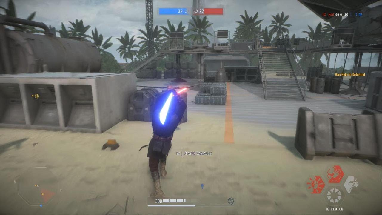 19 eliminations 0 deaths as The Chosen One in HvV | Battlefront 2 gameplay