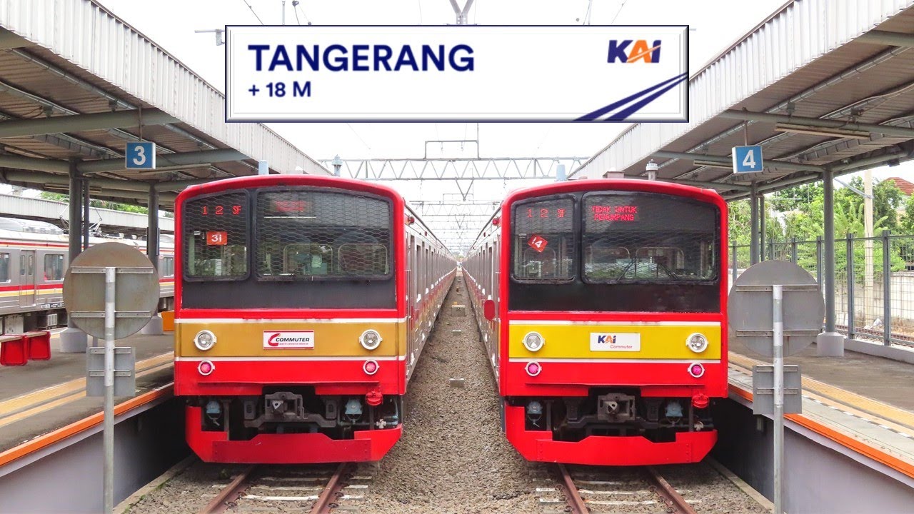 Nonton Kereta Api KRL Commuter Line di Stasiun Tangerang, ada JR 205 dan TM 6000 !