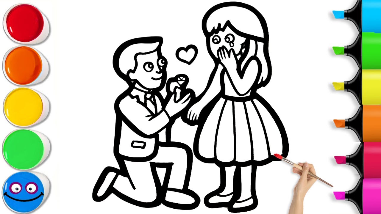 How To Draw Cute Groom 💞 Bride | Happy Wedding | Easy Step By Step Tutorial