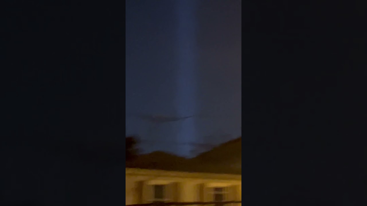 New York twin tower light in front of my house how amazing respect 🫡 to 9/11