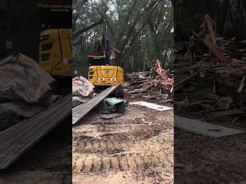Old Trailer Demolition in East Albany