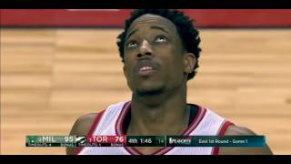 Giannis Antetokounmpo Monster Blocks Demar Derozan L 2017 Nba Playoffs R1