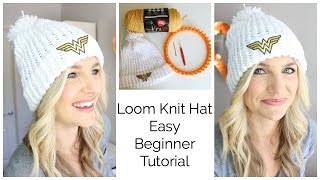 Easy Loom Knit Hat Tutorial  Beginner!!