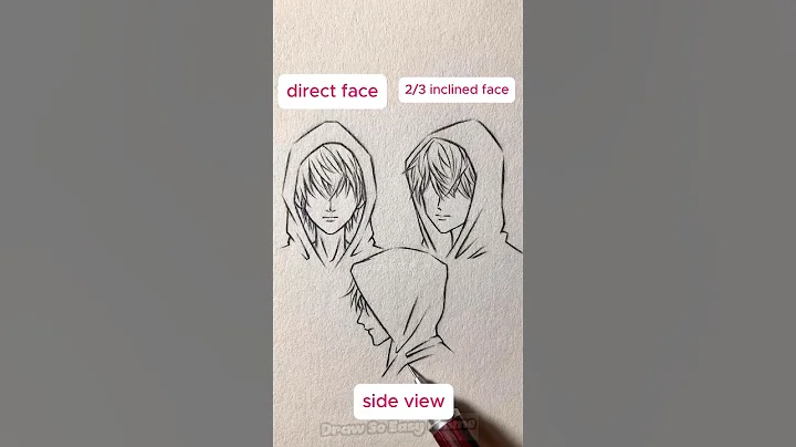 3 ways to draw anime guy wearing hoodie #howtodraw #tutorialdrawing #drawing #drawsoeasyanime