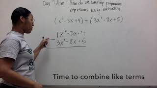 Day 7 | How do we simplify polynomial expressions using subtraction