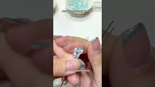 Diy Cute Beaded Bracelet Making | aqua rhinestones simple bracelet design #diybeadedjewelry