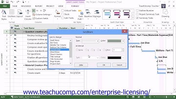 Microsoft Office Project Tutorial 2013 Formatting Gantt Chart Views 7.1 Employee Group Training