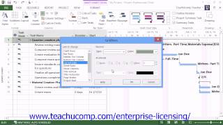 Microsoft Office Project Tutorial 2013 Formatting Gantt Chart Views 7.1 Employee Group Training