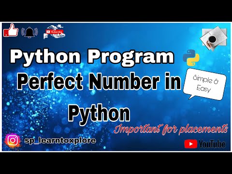 Perfect Number in Python Programming | Python Programs | Perfect Number