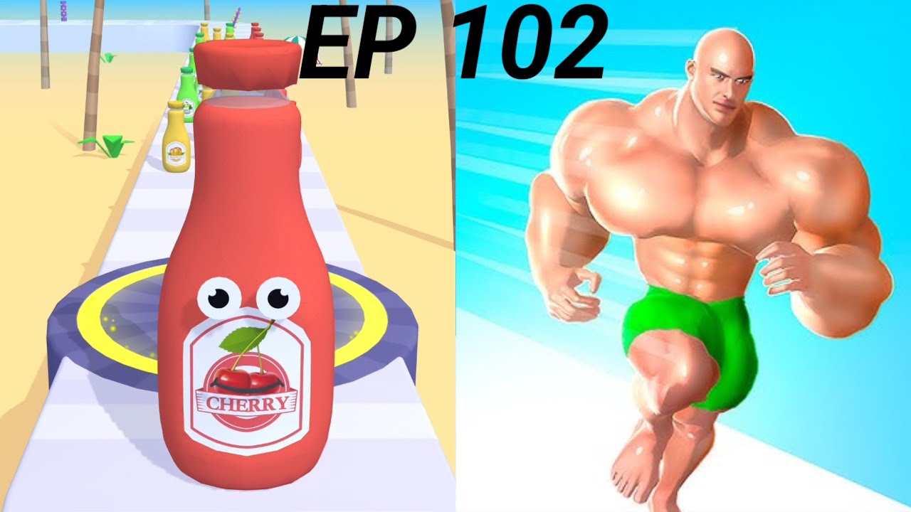 Juice Run VS muscle mass Game 🥑🥒🛑💪 🎮🎯 Android iOS Walkthrough funny video Max Level 102