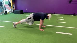 High Plank Alternate Knee to Alternate Elbow