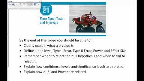Ch 21 More About Tests and Intervals