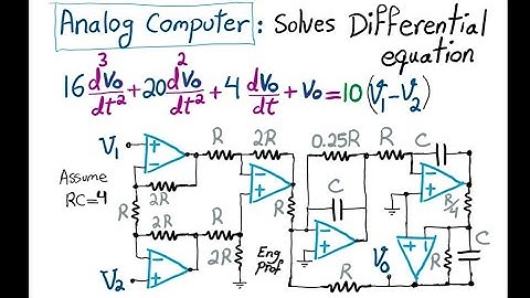 Analog Computer with Instrumentation Amplifier to solve differential equation
