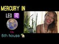 Mercury In Leo ♌️ Or 5th House 🏡 || #Mercury #Leo #Astrology