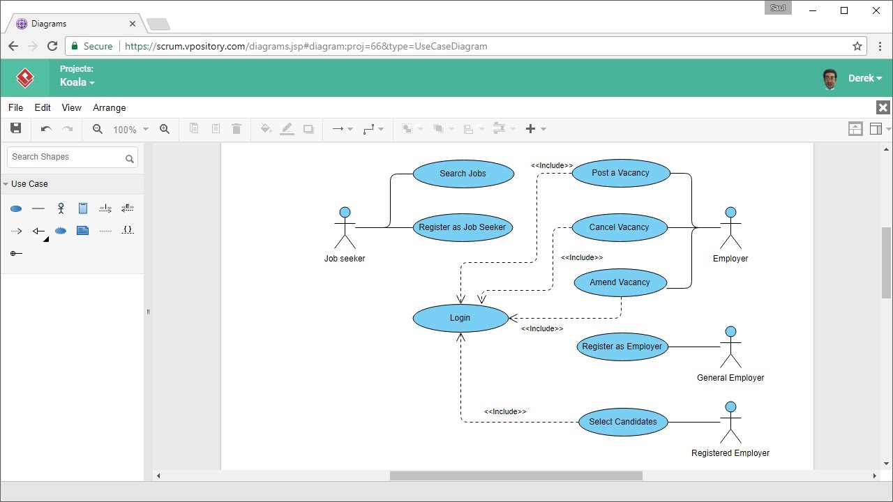 Cách vẽ Sơ đồ Use Case trực tuyến (How to Draw Use Case Diagram Online): Bạn đang cần một giải pháp để vẽ sơ đồ Use Case trực tuyến? Chúng tôi đã sẵn sàng giúp bạn! Đầu tiên, hãy sử dụng công cụ vẽ sơ đồ Use Case trực tuyến của chúng tôi, sau đó, bạn chỉ cần thực hiện các bước đơn giản trong hướng dẫn để tạo ra một sơ đồ Use Case chuyên nghiệp. Với chúng tôi, bạn sẽ tiết kiệm thời gian và tăng độ chính xác.