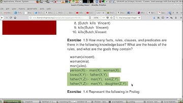learn prolog now 1.3 Exercises حل تمارين الفصل الاول من الكناب