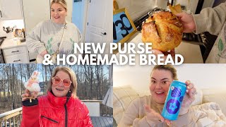 NEW SPRING PURSE UNBOXING + MAKING HOMEMADE BREAD | DAILY VLOG