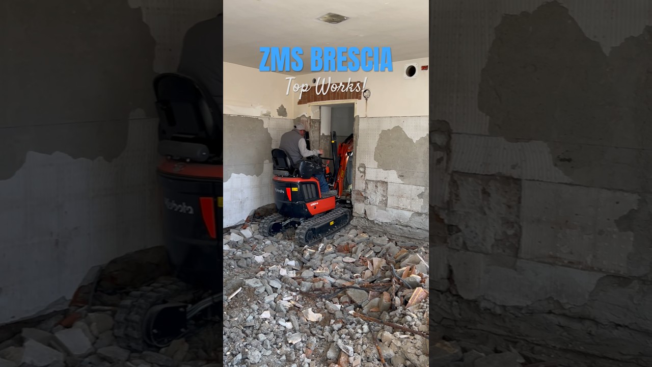 Mini-escavatore all’opera! cantiere di Cremona 