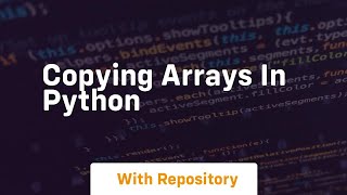 copying arrays in python