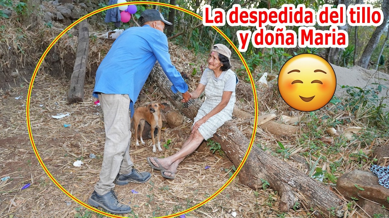 Él tillo se despide de doña Maria, ella le dice que regrese pronto a visitarla - Ediciones Mendoza