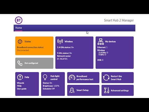 Web admin interface of the BT Smart Hub 2 router. How do you turn off wifi?