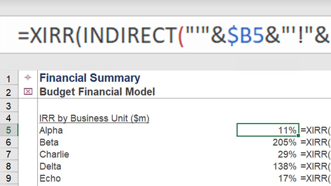 XIRR formula across multiple sheets YouTube