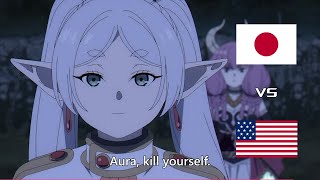 Frieren Tells Aura To Kill Herself - English Dub Vs Original