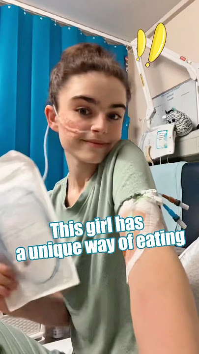 This girl has a unique way of eating.