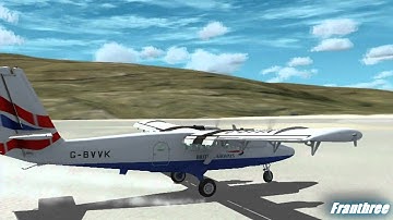 Flight Simulator FSX Twotter landing at Barra, Scotland - Promo made by Customer