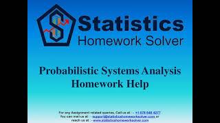 Probabilistic Systems Analysis Homework Help
