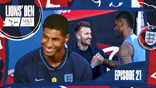 Rashford Chats Meeting Beckham, 50 Caps & THAT Freekick 🤩 | Ep.21| Lions' Den With M&S Food