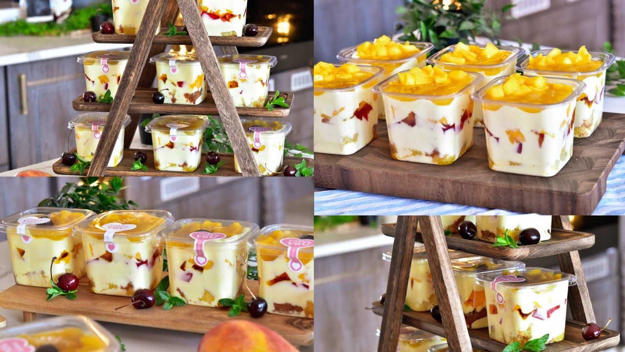 كاسات ترايفل المانجا 😋تعالو شوفه كيف عملتهم😍Mango trifle cups