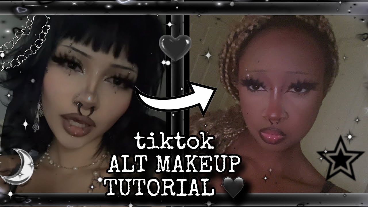 trying tiktok ALT MAKEUP!! || copy and paste tiktok alt makeup 🖤