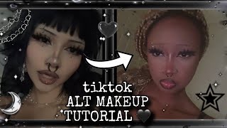 trying tiktok ALT MAKEUP!! || copy and paste tiktok alt makeup 🖤