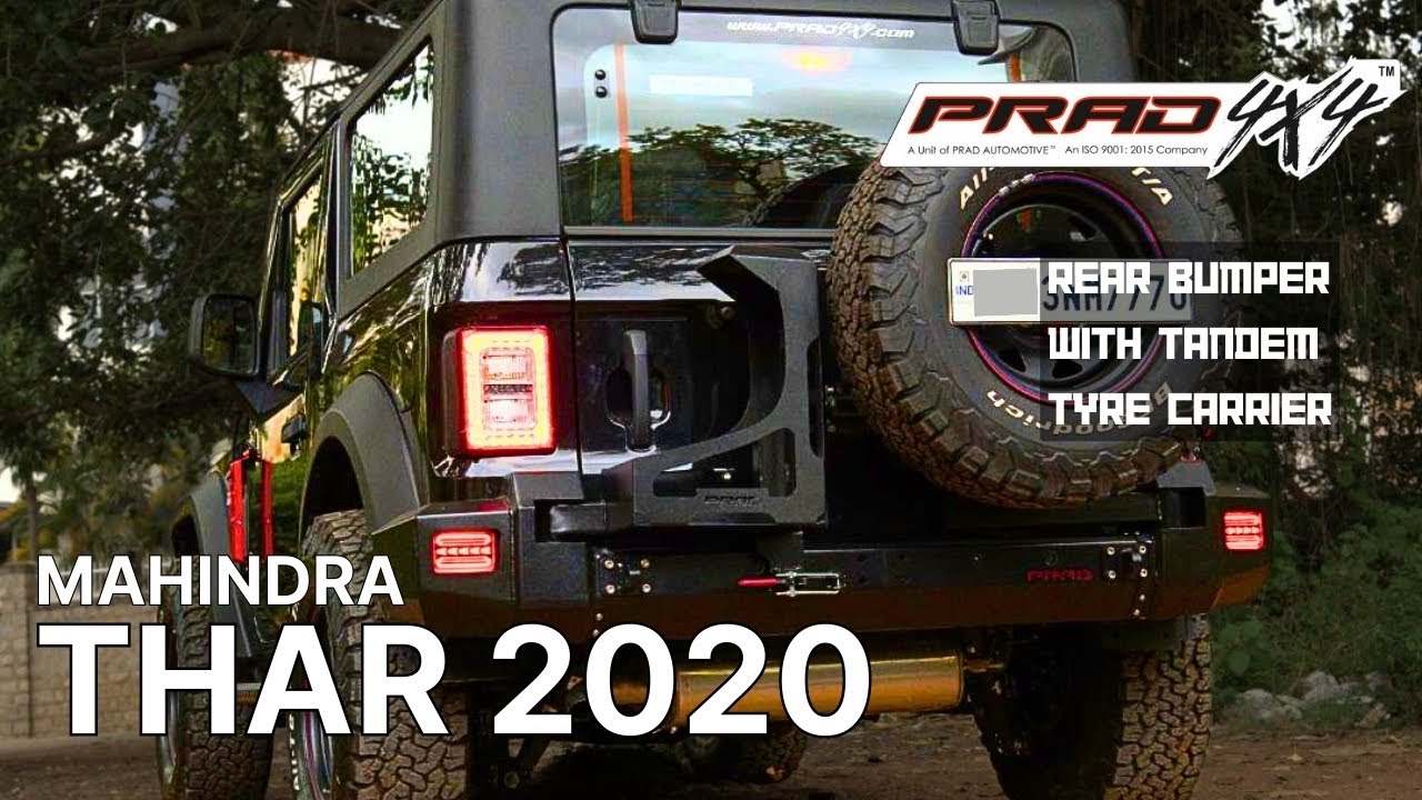 PRAD4x4™ Thar 2020 Rear Bumper with Tandem Tyre Carrier | Installation Guide