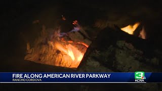 3 grass fires along the American River Parkway deemed suspicious