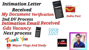2nd Documents Verification email received😃😃|My DV #indianpost #gds #nextupdate Intimation letter 2nd