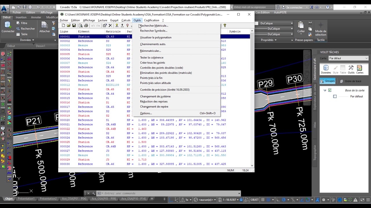 Comment paramétrer l'Edition Géobase du menu Cov.Calculs dans Covadis ?