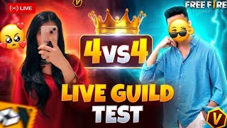 🔴4 VS 4 GUILD TEST CUSTOM 😈 free fire live girl stream 🌸🤯 #freefire #shorts