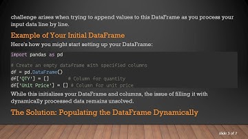 How to Dynamically Assign Values in an Empty Pandas DataFrame Easily