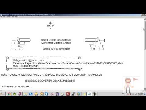HOW TO USE % DEFAULT VALUE IN ORACLE DISCOVERER DESKTOP PARAMETER