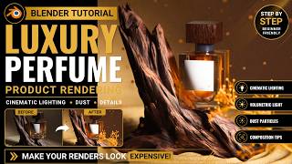 Blender Tutorial: Luxury Perfume Bottle Render with Driftwood and Sand