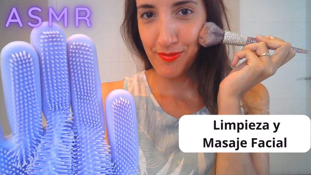 ASMR en español - Te hago una Limpieza y Masaje Facial para Dormir - en voz bajita ATENCIÓN PERSONAL
