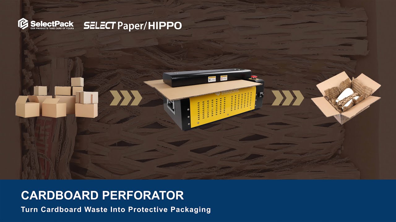 Cardboard Shredder Demo | SelectPaperHippo Perforating Waste Corrugated & Paperboard