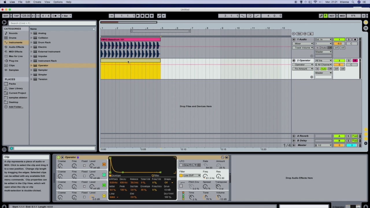 Tutorial Bass Techno avec Operator dans Ableton - YouTube