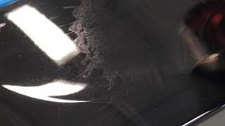 Bird poop etching removal with heat gun