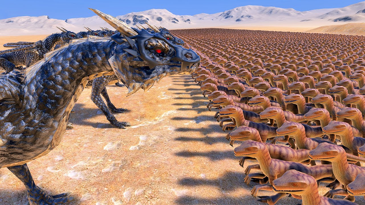 140 DRAGONS vs 10.000 VELOCIRAPTORS | Ultimate Epic Battle Simulator | UEBS