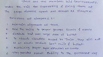 Sleepers & Function of Sleepers